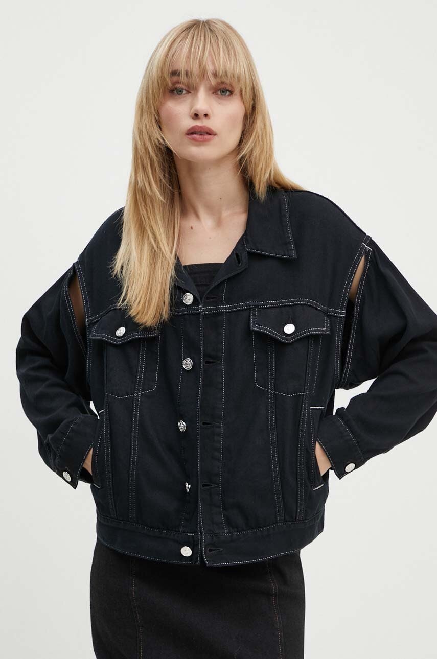 Τζιν μπουφάν MM6 Maison Margiela χρώμα: μαύρο, S62AN0121