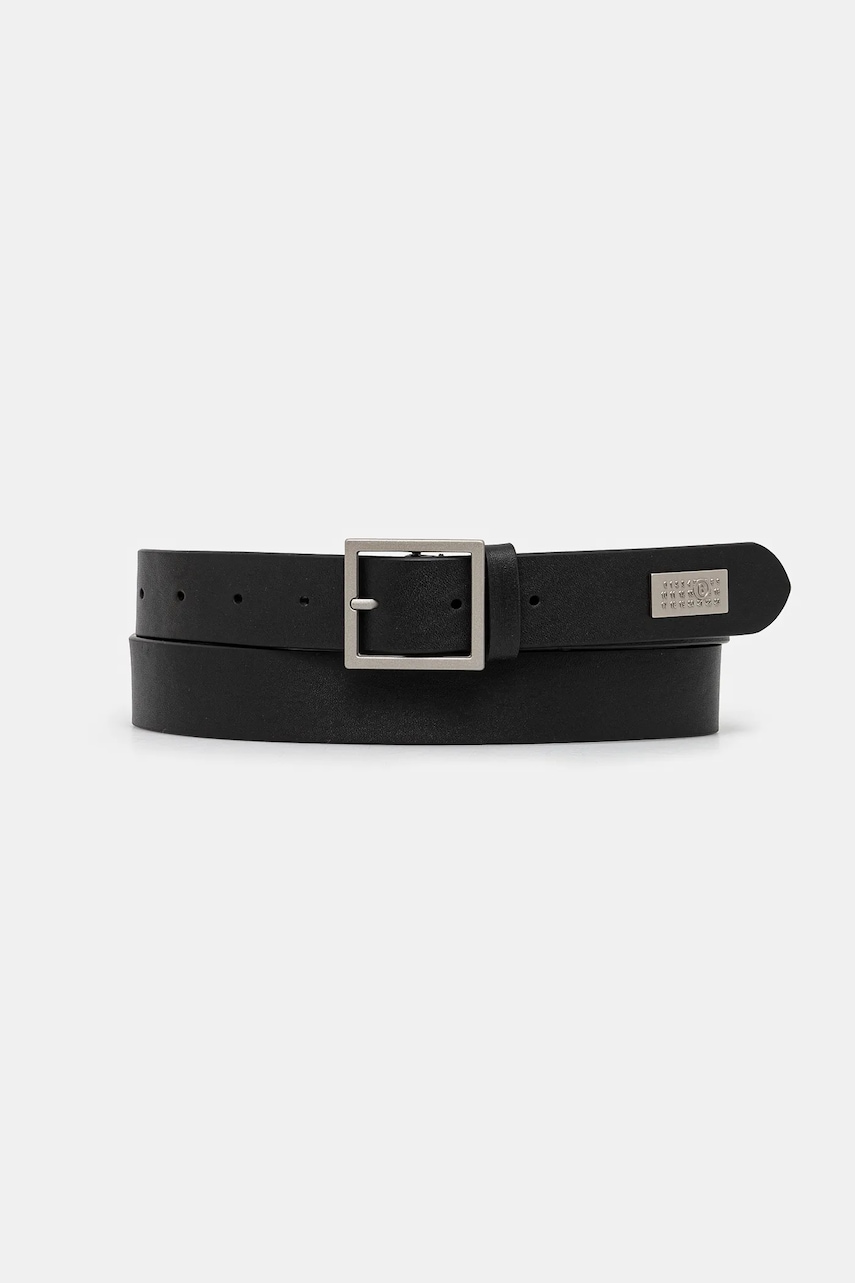 Δερμάτινη ζώνη MM6 Maison Margiela χρώμα: μαύρο, SA5TP0015.P7258