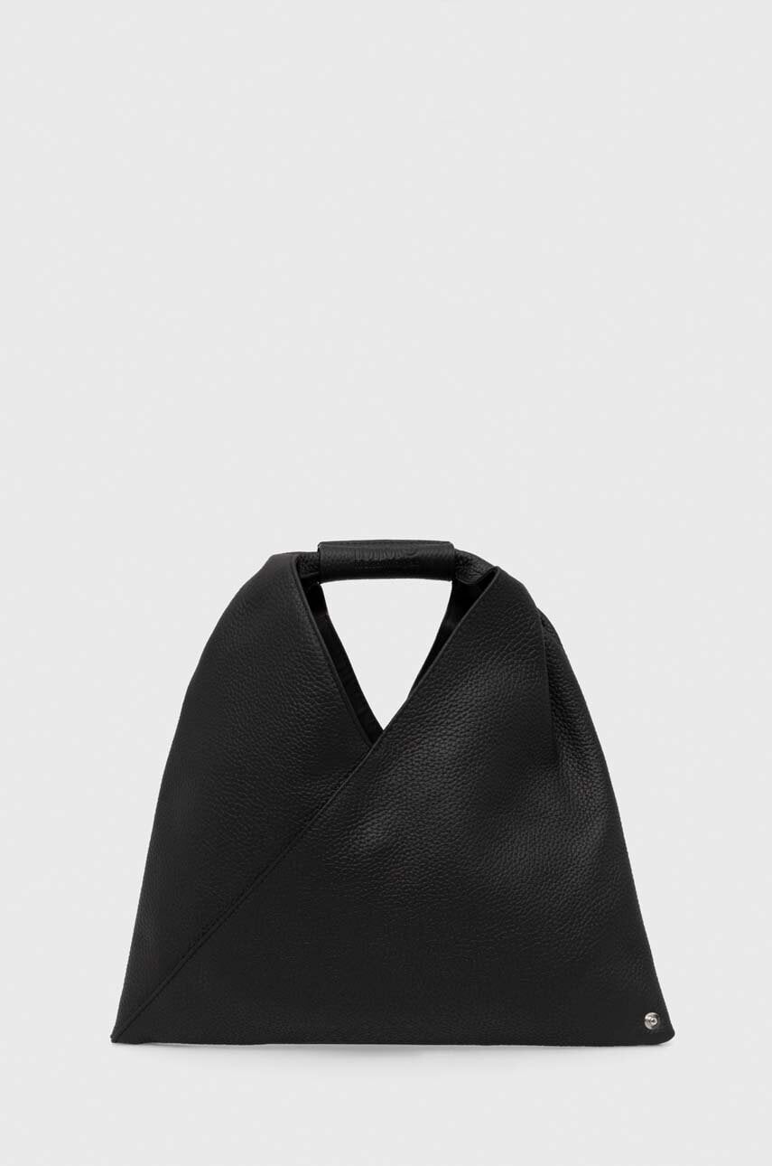 Δερμάτινη τσάντα MM6 Maison Margiela χρώμα: μαύρο, SB6WD0013