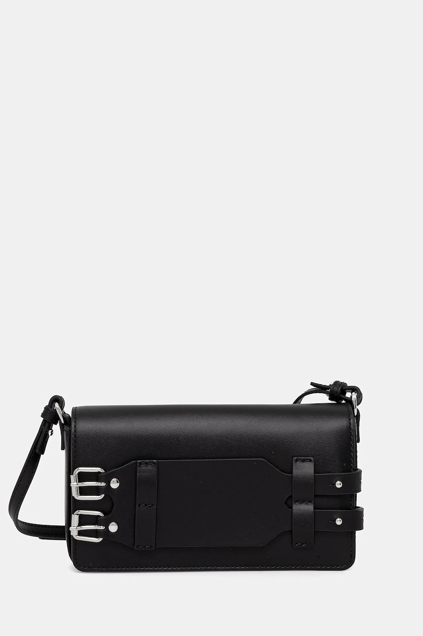 Δερμάτινη τσάντα MM6 Maison Margiela χρώμα: μαύρο, SB6WG0018