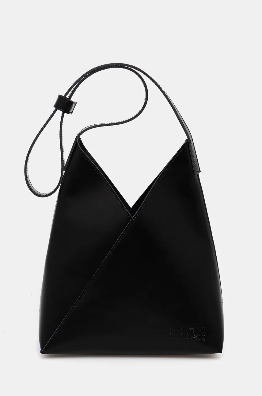 Δερμάτινη τσάντα MM6 Maison Margiela χρώμα: μαύρο, SB6ZH0019.P7183