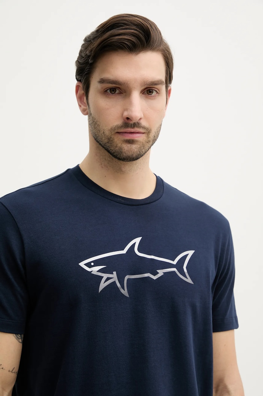 Βαμβακερό μπλουζάκι Paul&Shark ανδρικό, χρώμα: ναυτικό μπλε, 25411078