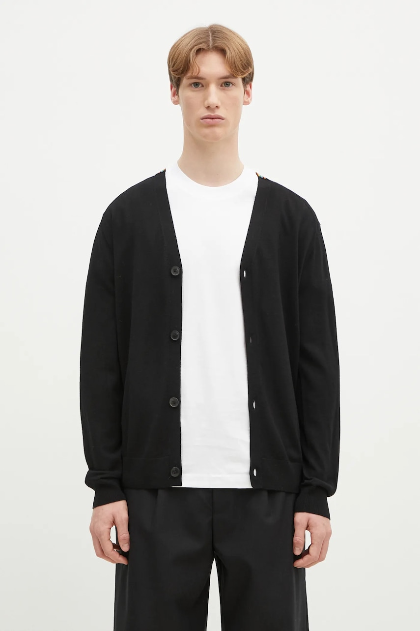 Μάλλινη ζακέτα Paul Smith χρώμα: μαύρο, M1R-250Z-P02094