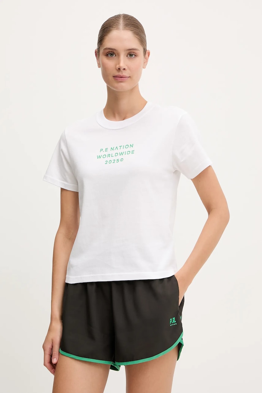 Βαμβακερό μπλουζάκι P.E Nation Compact χρώμα: άσπρο, 252T158