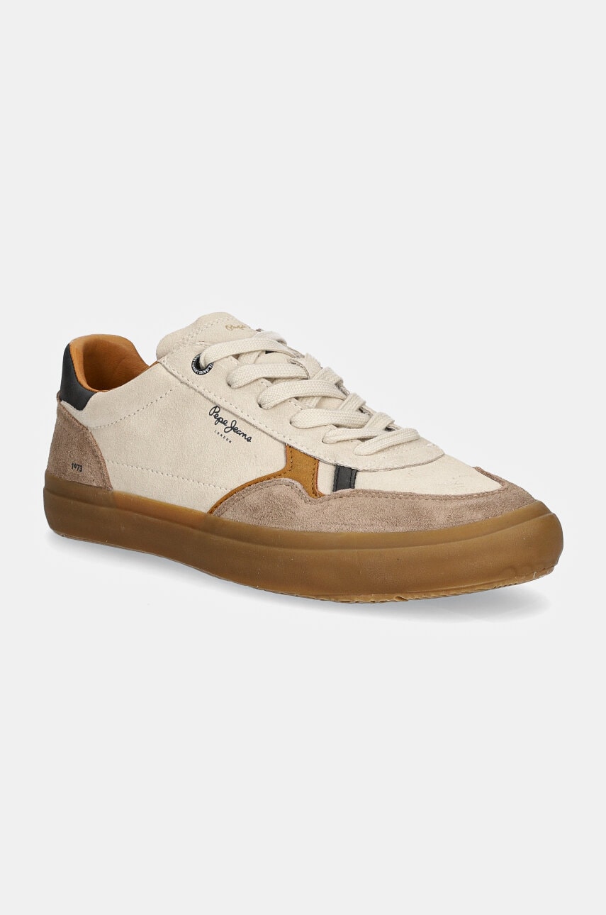 Σουέτ αθλητικά παπούτσια Pepe Jeans PMS31053 χρώμα: μπεζ, TRAVIS RETRO M