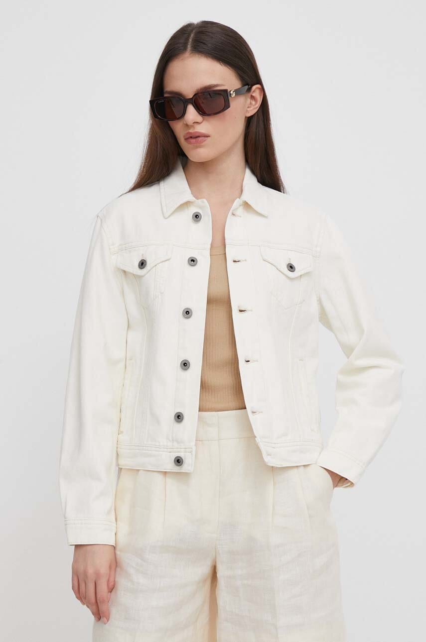 Τζιν μπουφάν Pepe Jeans REGULAR JACKET χρώμα: μπεζ PL402391TB7