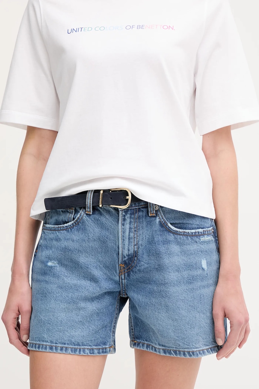 Βαμβακερό τζιν σορτς Pepe Jeans REGULAR SHORT HW MABLE χρώμα: μπλε, PL801188IC6
