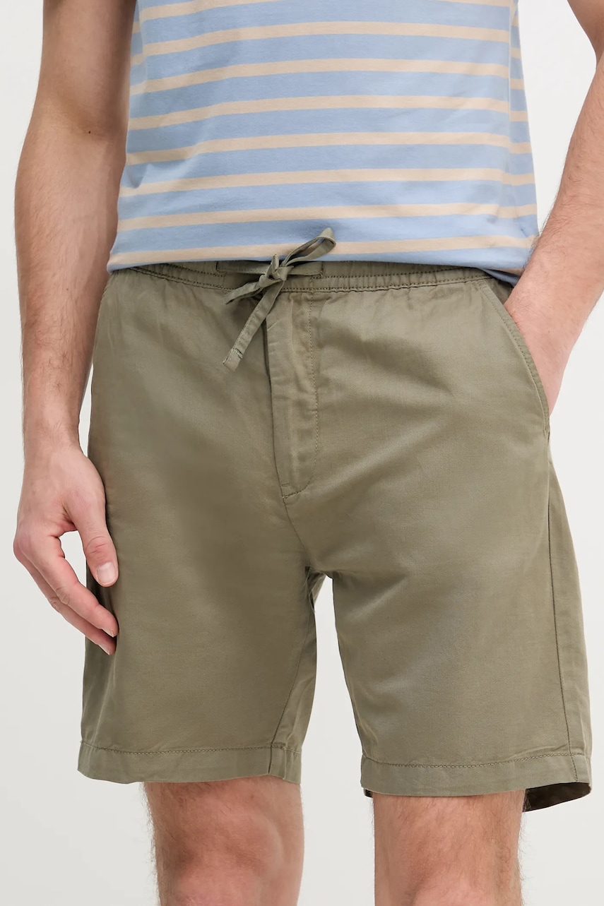 Σορτς από λινό Pepe Jeans RELAXED LINEN SMART SHORTS χρώμα: πράσινο, PM801093