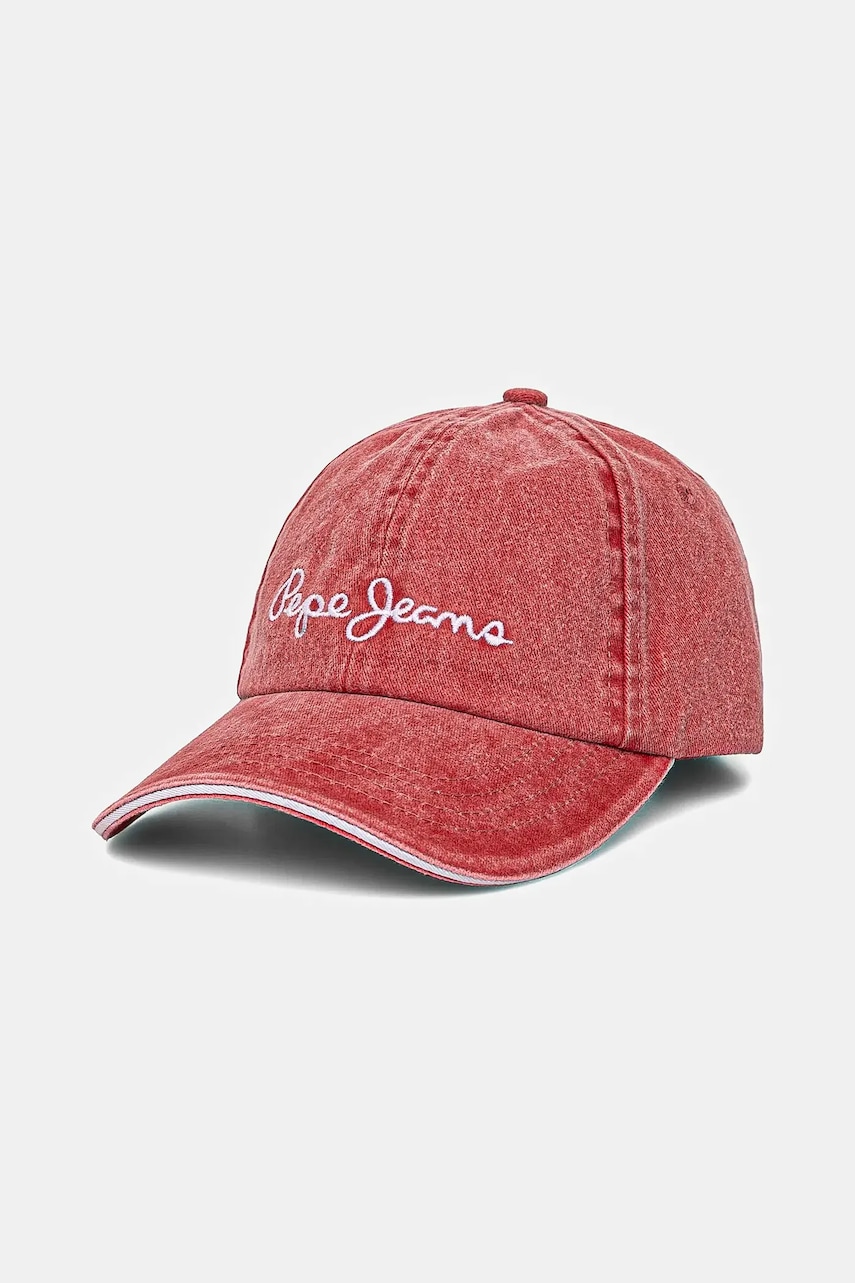 Βαμβακερό καπέλο του μπέιζμπολ Pepe Jeans WEI CAP χρώμα: ροζ, PL040364