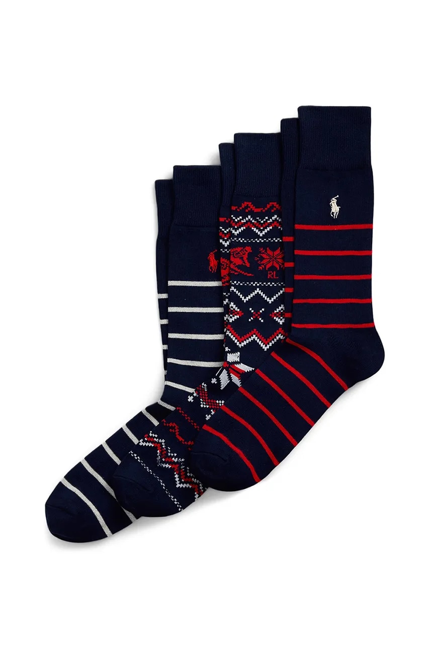 Κάλτσες Polo Ralph Lauren 3-pack χρώμα: γκρι, 449958864
