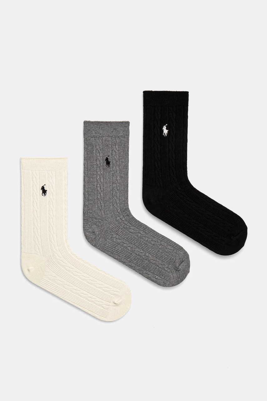 Κάλτσες Polo Ralph Lauren 3-pack χρώμα: μαύρο, 455955242