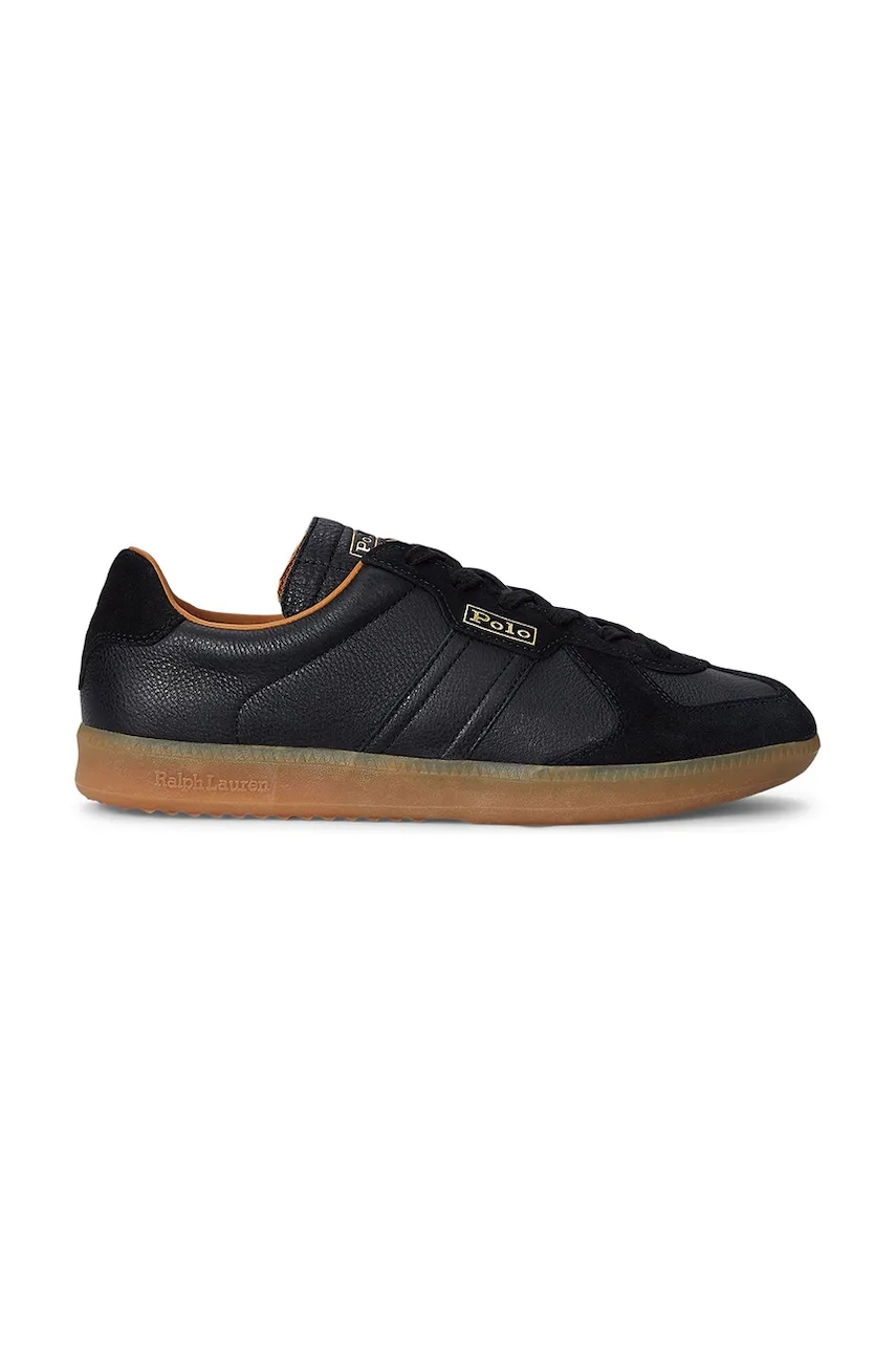 Δερμάτινα αθλητικά παπούτσια Polo Ralph Lauren Field Court 100 χρώμα: μαύρο, 809967531002