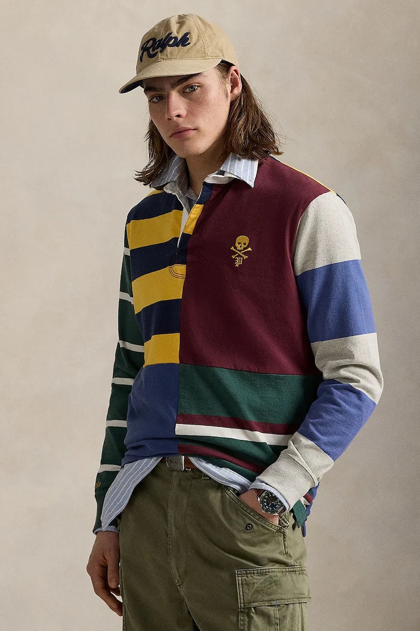Μακρυμάνικο Polo Ralph Lauren Lsrugbyclsm1 Long Sleeve χρώμα: μπορντό, 710971831