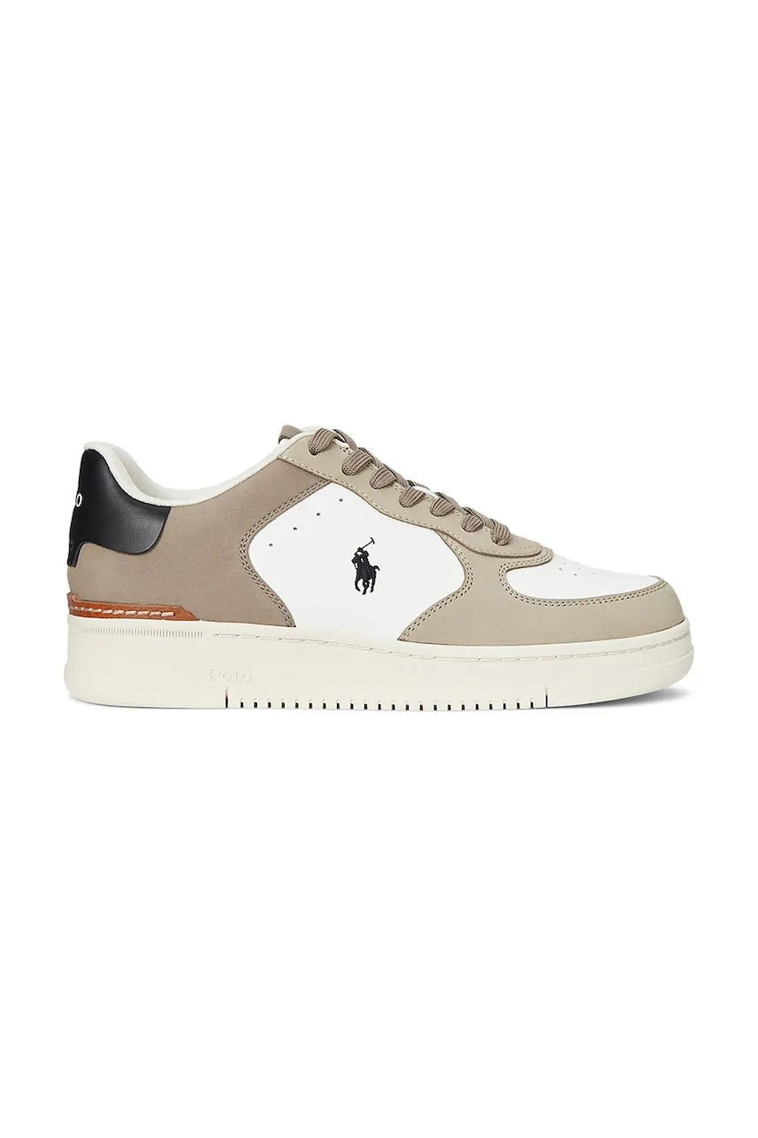 Δερμάτινα αθλητικά παπούτσια Polo Ralph Lauren Masters Crt χρώμα: μπεζ, 809955690004