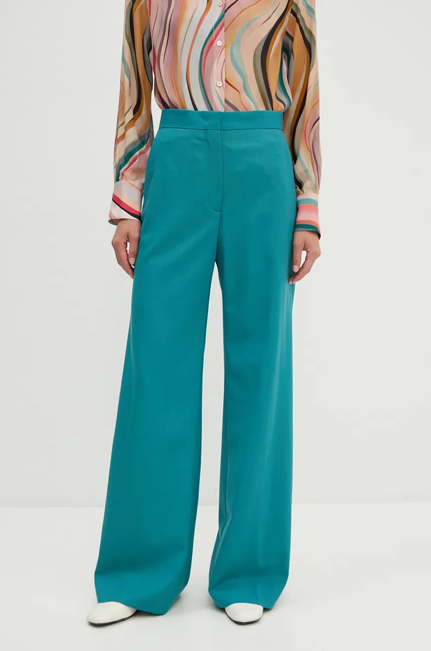 Μάλλινα παντελόνια PS Paul Smith χρώμα: τιρκουάζ, W2R.206T.N31053