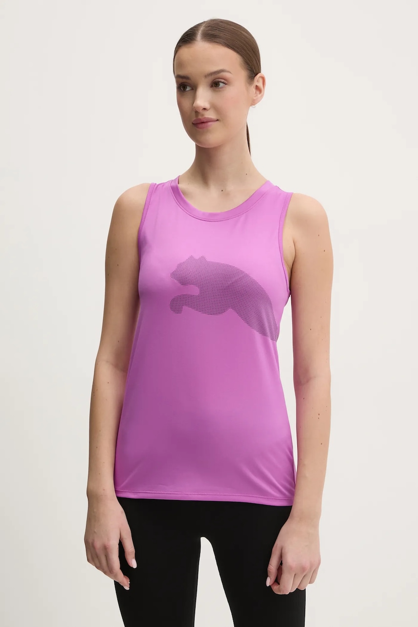 Τοπ προπόνησης Puma Train All Day Big Logo χρώμα: μοβ, 526672