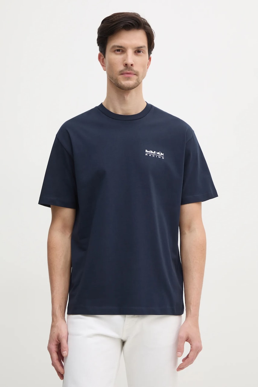 Βαμβακερό μπλουζάκι Red Bull Racing x Pepe Jeans ABSTRACT RELIEF TEE ανδρικό, χρώμα: ναυτικό μπλε, RM500018