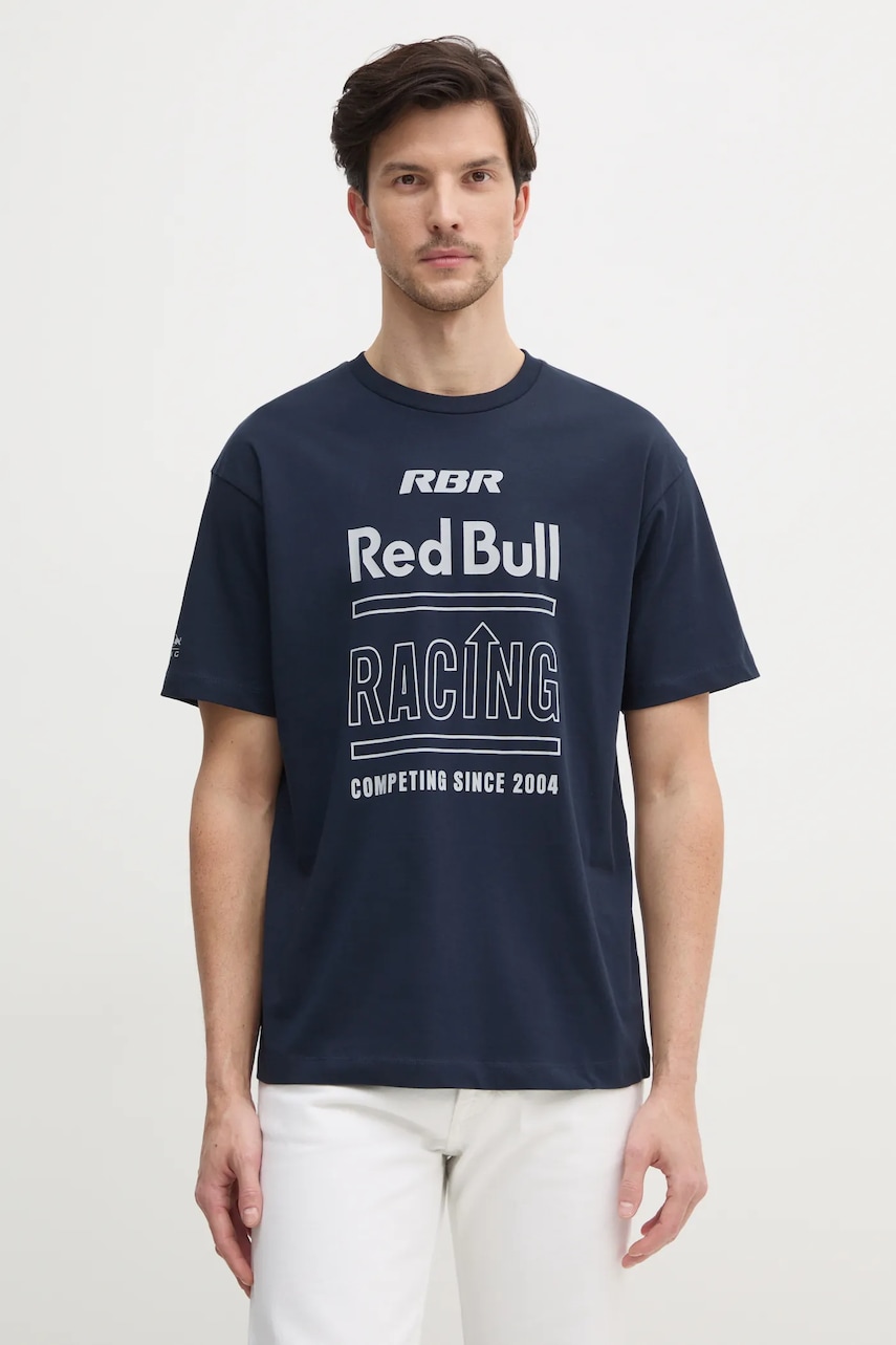 Βαμβακερό μπλουζάκι Red Bull Racing x Pepe Jeans RACING HISTORY TEE ανδρικό, χρώμα: ναυτικό μπλε, RM500020