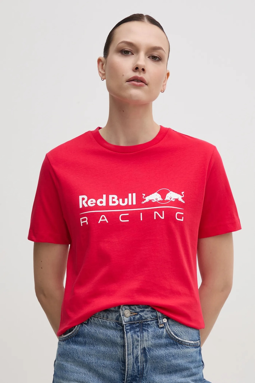 Βαμβακερό μπλουζάκι Red Bull Racing x Pepe Jeans STANDARD FIT TEE γυναικείο, χρώμα: κόκκινο, RL500004