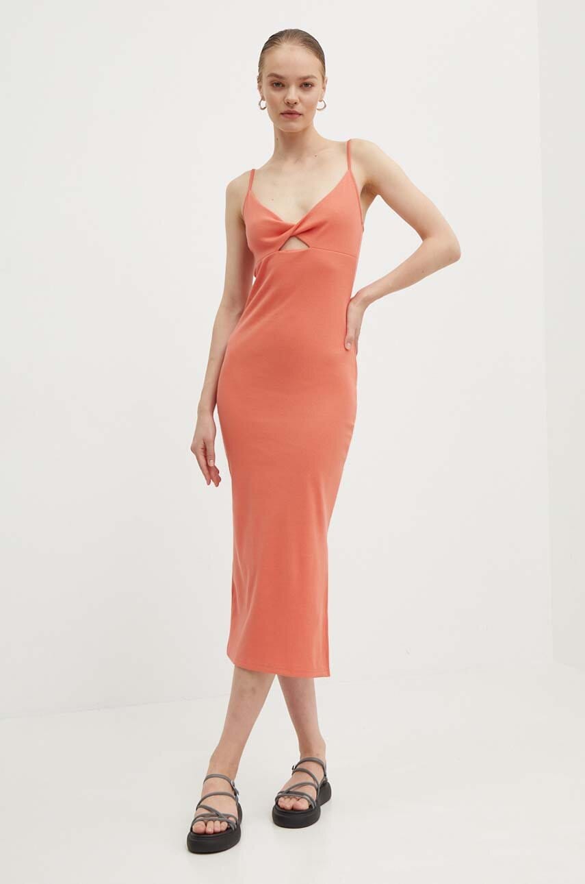 Φόρεμα Roxy Wavey Lady χρώμα: πορτοκαλί, ERJKD03469