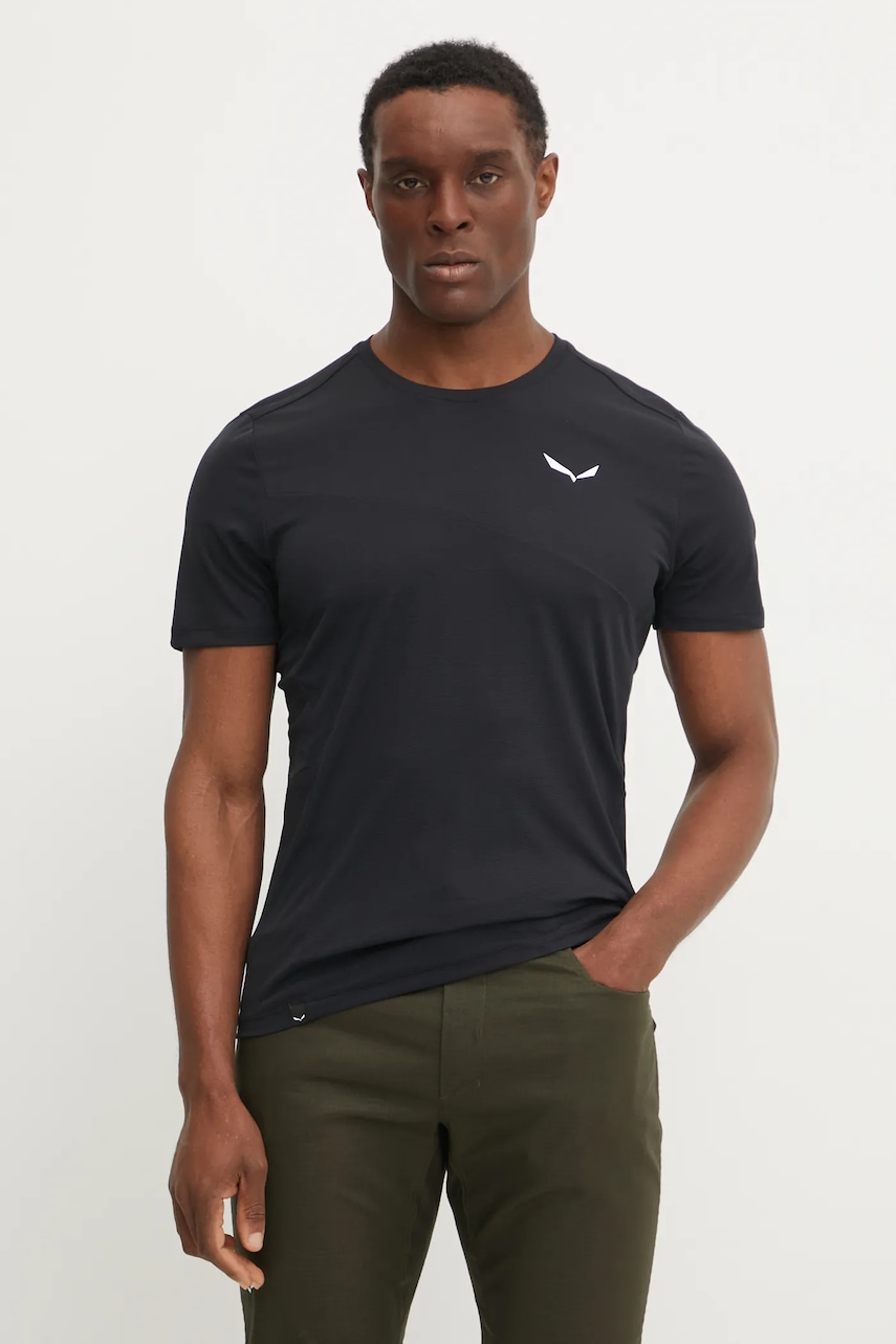 Αθλητικό μπλουζάκι Salewa Puez Sporty Dry χρώμα: μαύρο, 00.0000028632