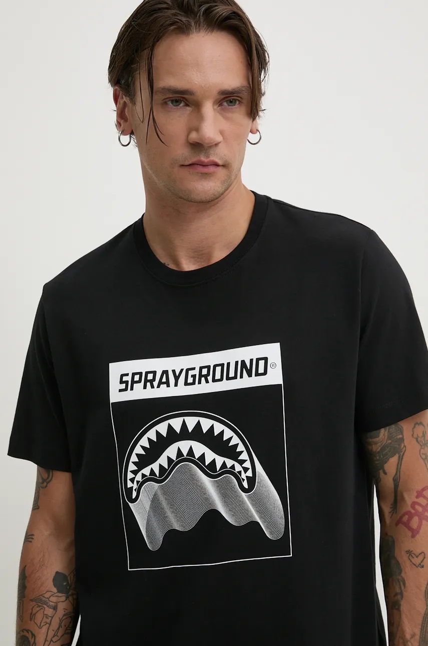 Βαμβακερό μπλουζάκι Sprayground χρώμα: μαύρο, SP667