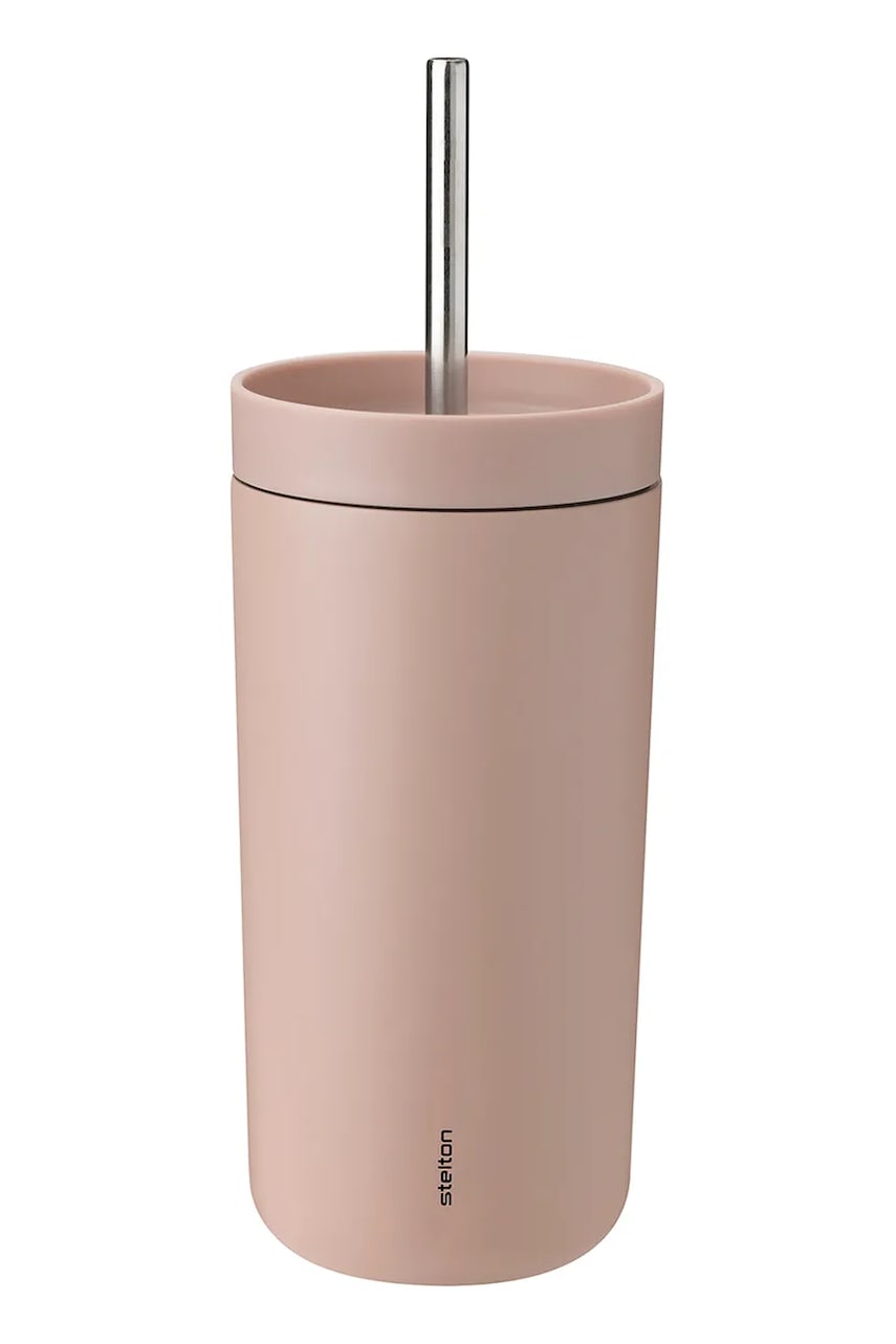 Ισοθερμική κούπα με καλαμάκι Stelton To Go Sip 400 ml χρώμα: μαύρο