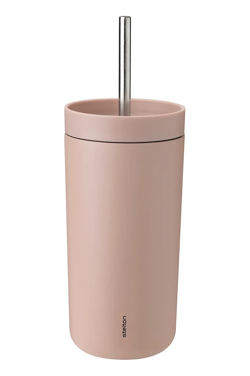 Ισοθερμική κούπα με καλαμάκι Stelton To Go Sip 400 ml χρώμα: ροζ