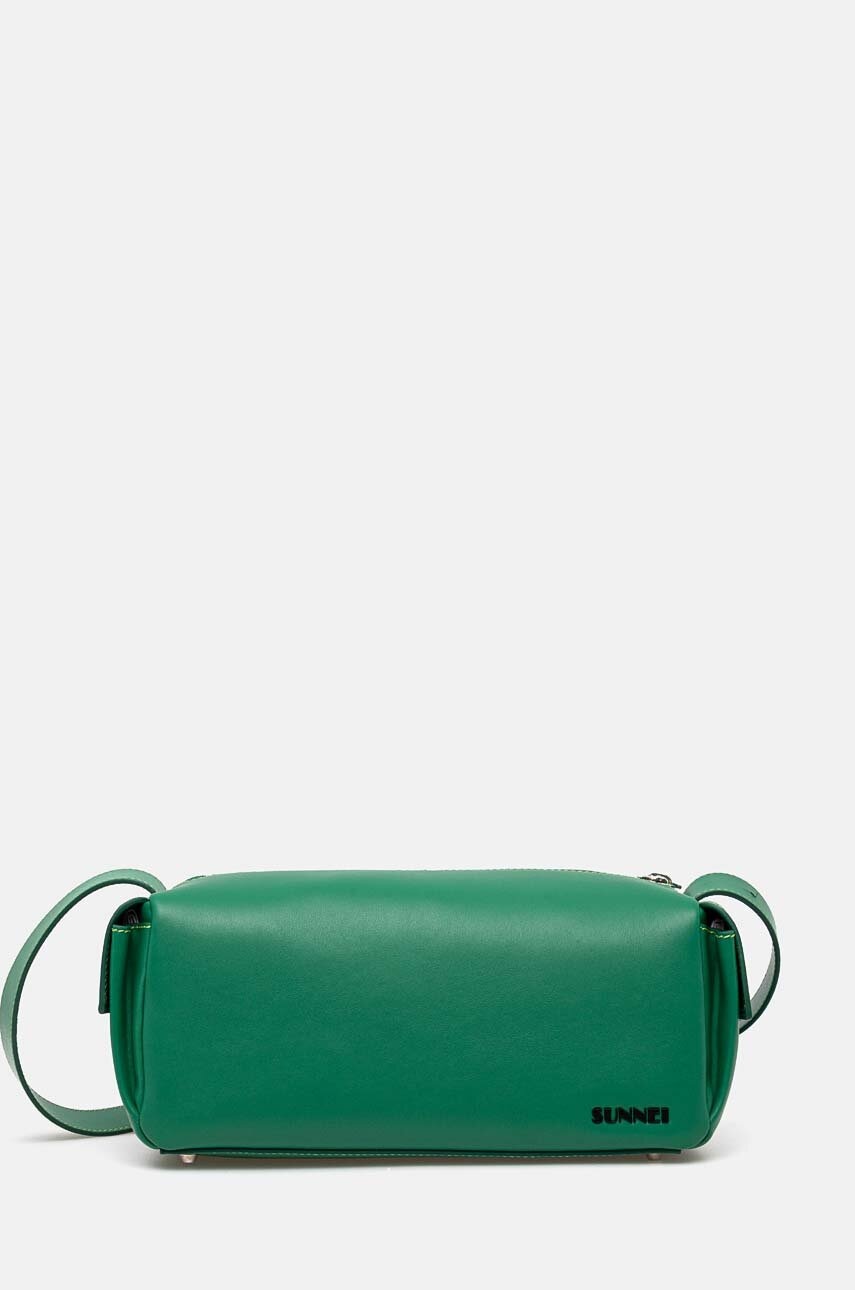 Δερμάτινη τσάντα Sunnei χρώμα: πράσινο, MACCWBAG002