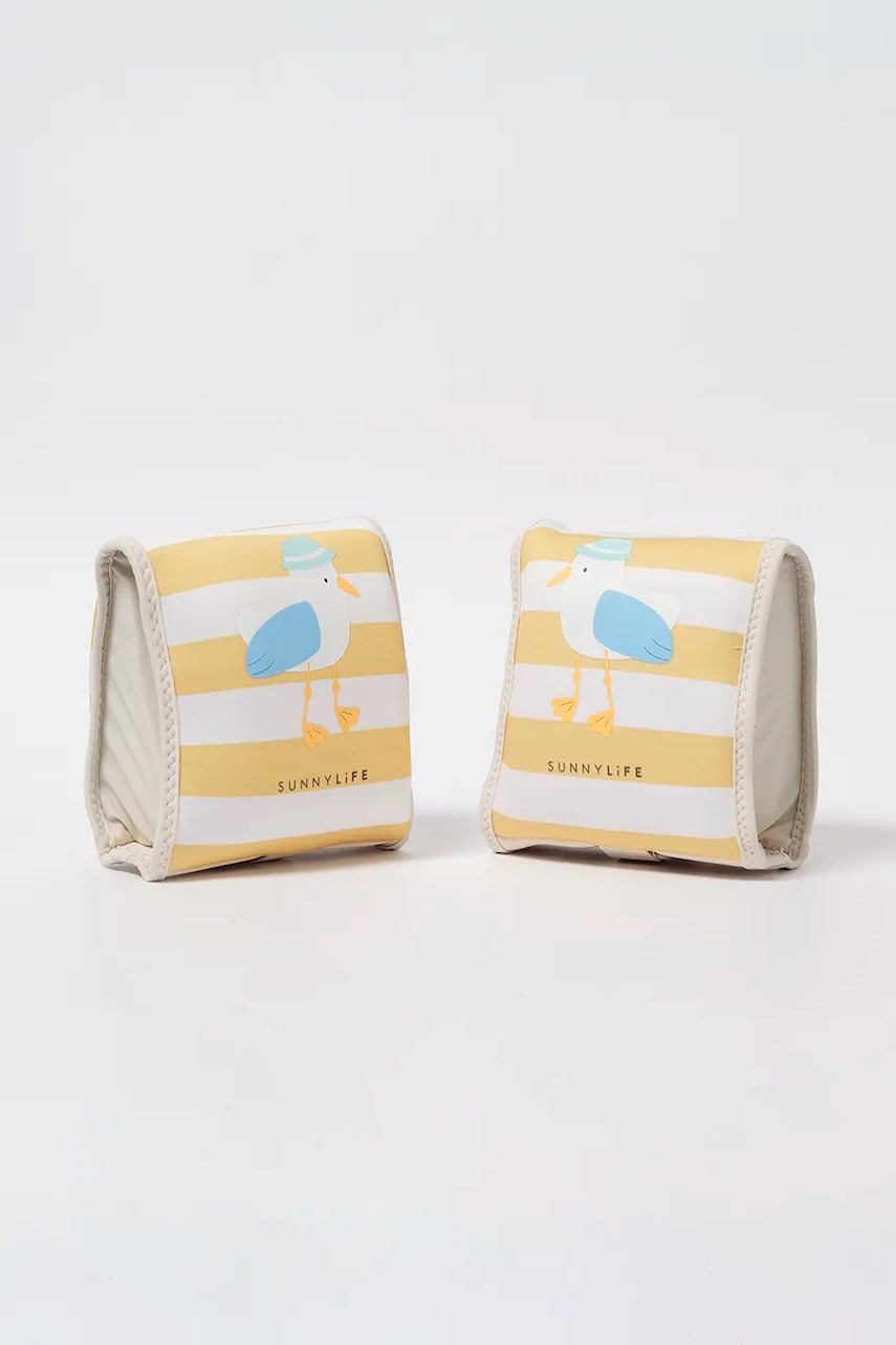 Μανίκια για μάθηση κολύμβησης SunnyLife Sammy the Seagull Mustard Stripe 2-pack χρώμα: κίτρινο
