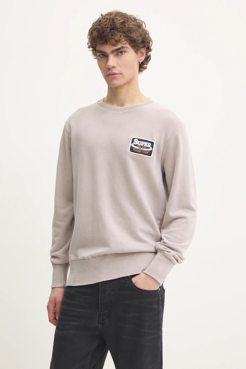 Βαμβακερή μπλούζα Superdry χρώμα: μπεζ, M2014111A-2XU