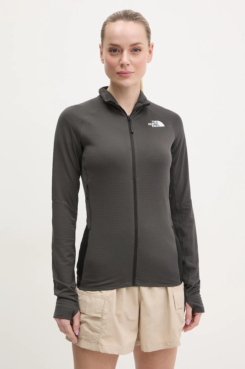 Αθλητική μπλούζα The North Face Bolt Polartec γυναικεία, χρώμα: γκρι, NF0A8BT0MN81