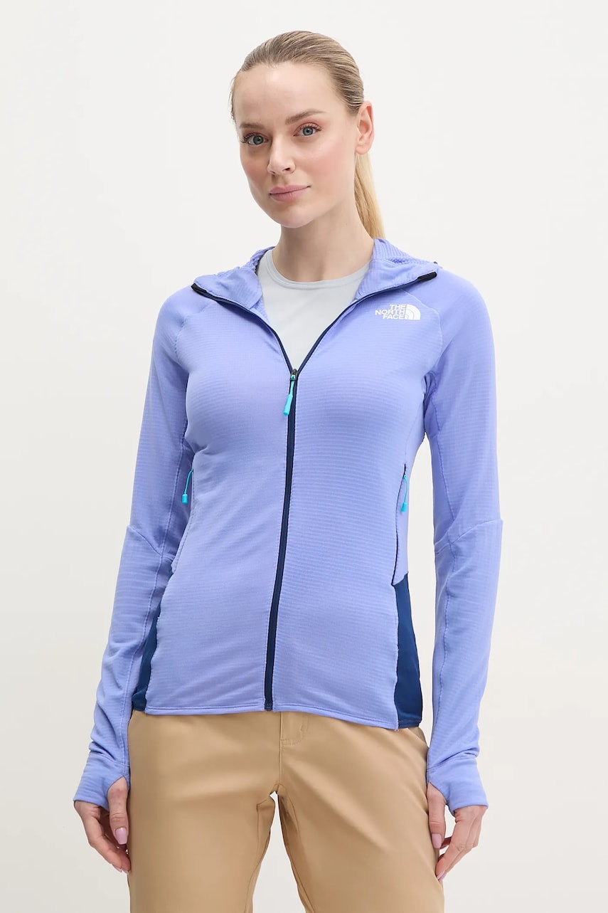 Αθλητική μπλούζα The North Face Bolt Polartec χρώμα: μοβ, με κουκούλα, NF0A8BSZ9W91