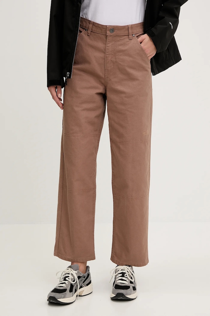 Βαμβακερό παντελόνι The North Face Cedar Canvas Work χρώμα: καφέ, NF0A8B9D6IH1