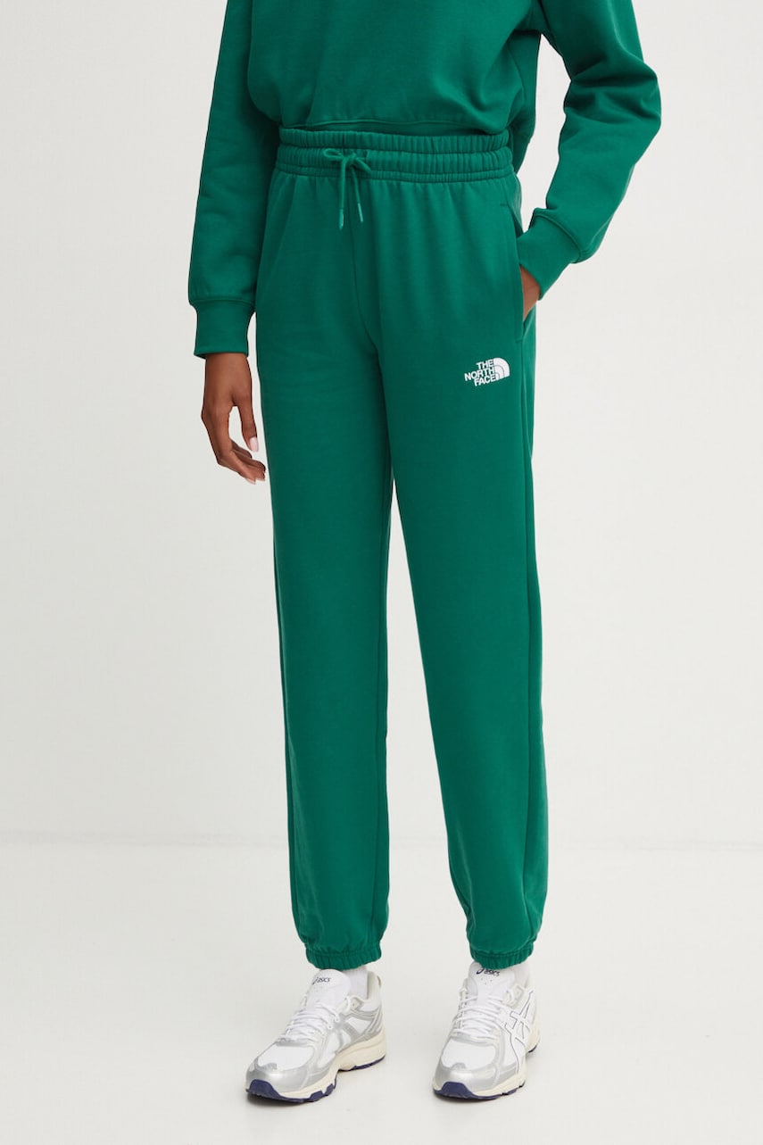Βαμβακερό παντελόνι The North Face Essential Jogger χρώμα: πράσινο, NF0A8A6KNL11