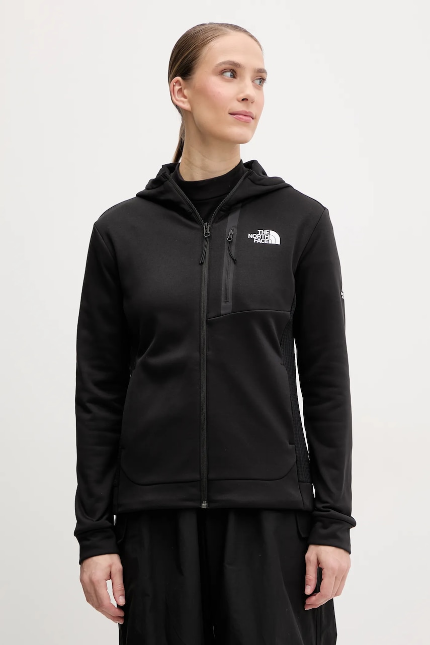 Αθλητική μπλούζα The North Face Mountain Athletics χρώμα: μαύρο, με κουκούλα, NF0A893UJK31