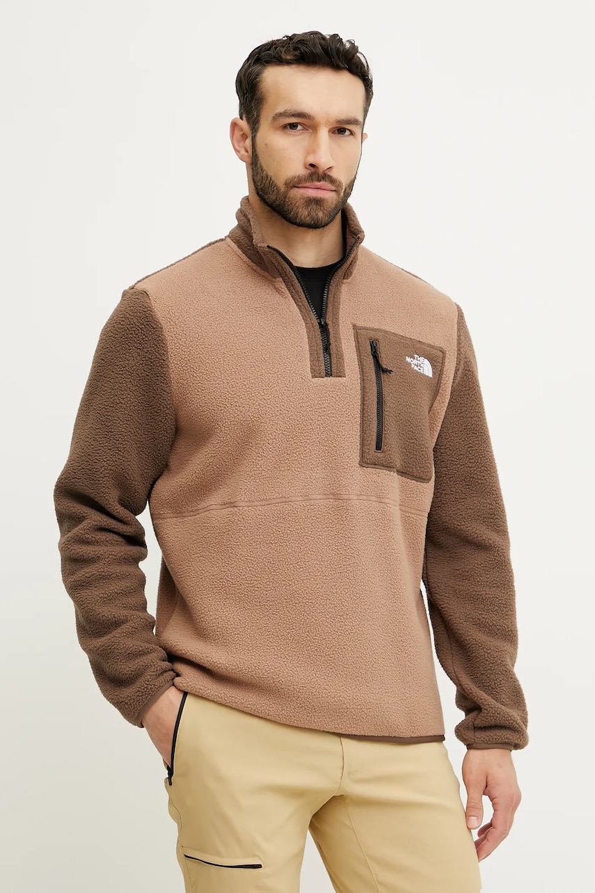 Αθλητική μπλούζα The North Face Yumiori χρώμα: καφέ, NF0A883S5QA1