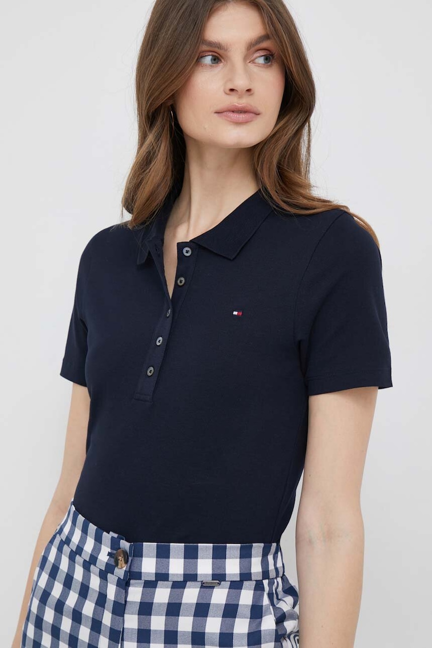 Πόλο Tommy Hilfiger χρώμα: ναυτικό μπλε