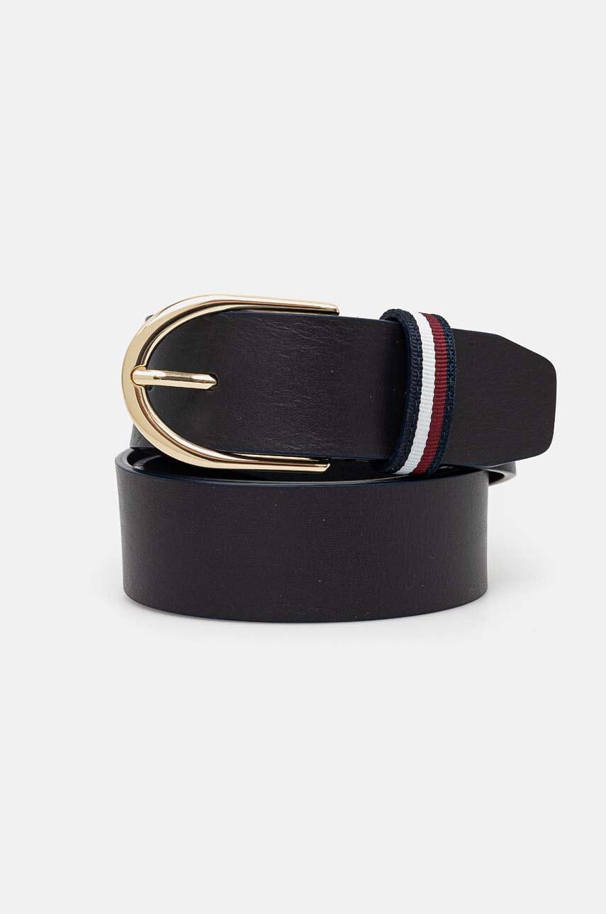 Δερμάτινη ζώνη Tommy Hilfiger χρώμα: ναυτικό μπλε, AW0AW16596