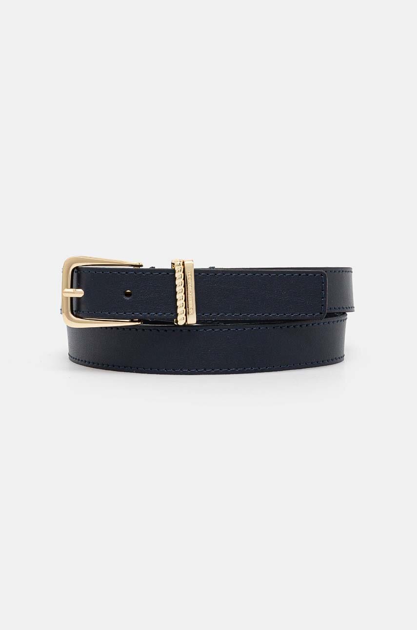 Δερμάτινη ζώνη Tommy Hilfiger χρώμα: ναυτικό μπλε, AW0AW16602