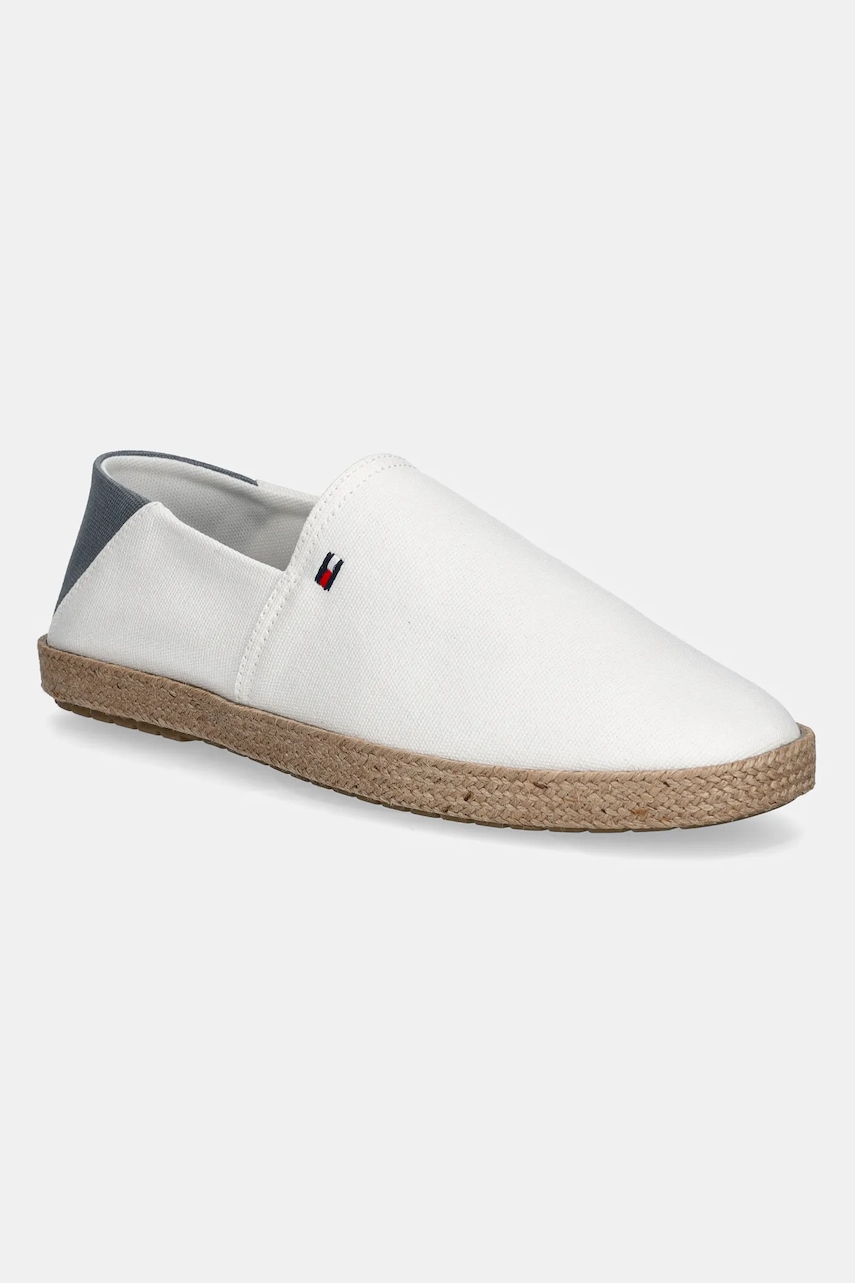 Εσπαντρίγιες Tommy Hilfiger HILFIGER ESPADRILLE CORE TEXTILE χρώμα: άσπρο, FM0FM05353