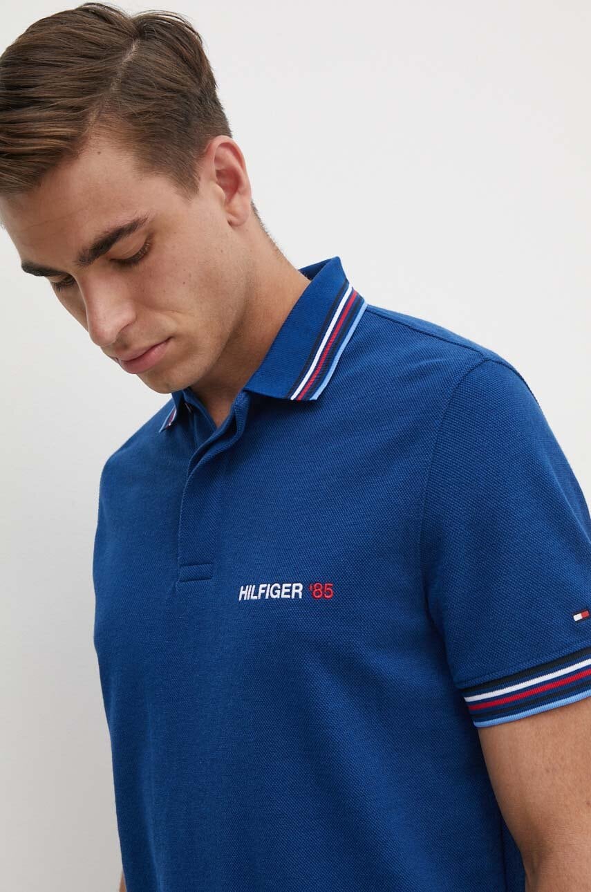 Πόλο Tommy Hilfiger χρώμα: ναυτικό μπλε, MW0MW34768