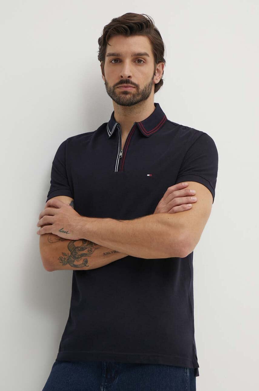 Βαμβακερό μπλουζάκι πόλο Tommy Hilfiger χρώμα: ναυτικό μπλε, MW0MW35594