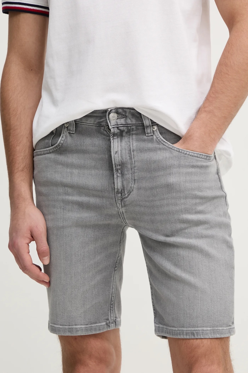 Τζιν σορτς Tommy Hilfiger χρώμα: γκρι, MW0MW39222