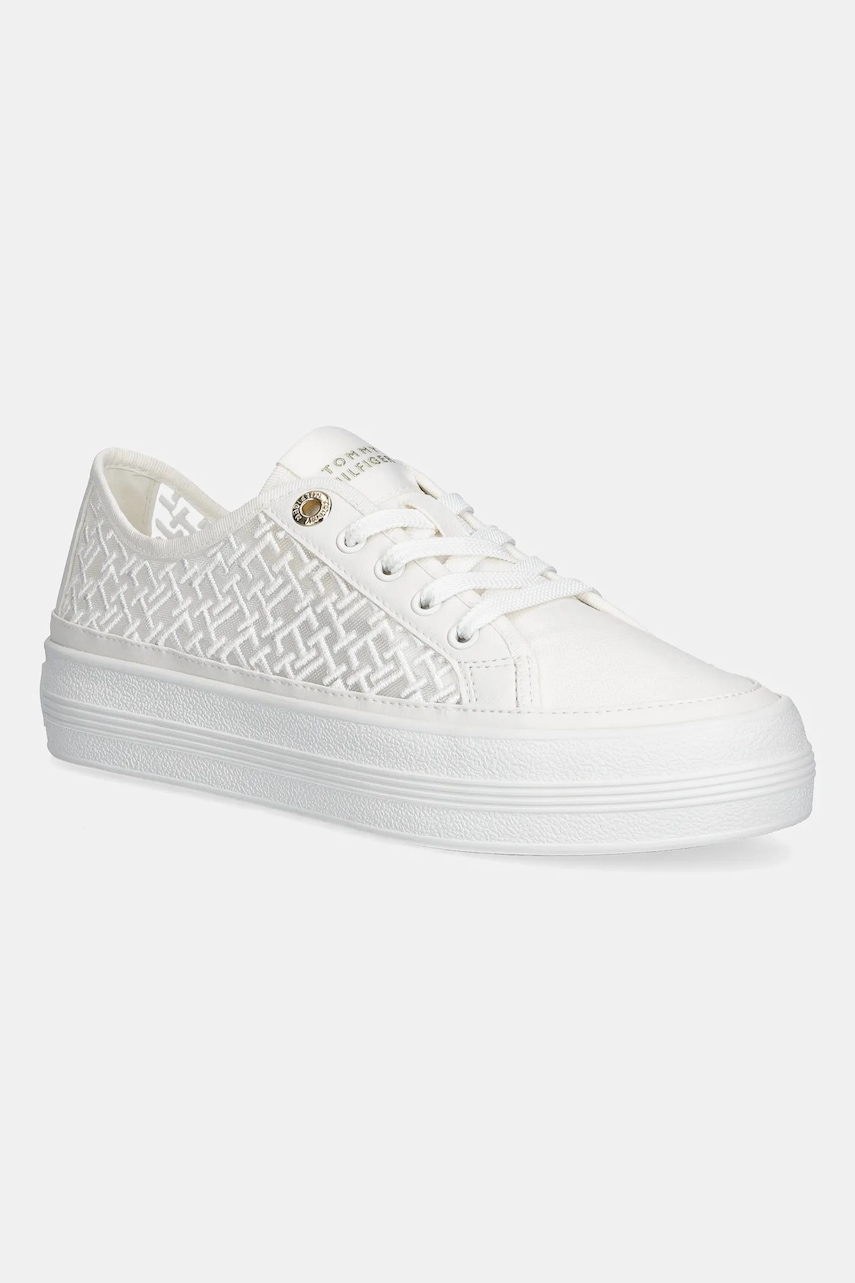 Πάνινα παπούτσια Tommy Hilfiger VULC EMBROIDERED SNEAKER χρώμα: άσπρο, FW0FW08685