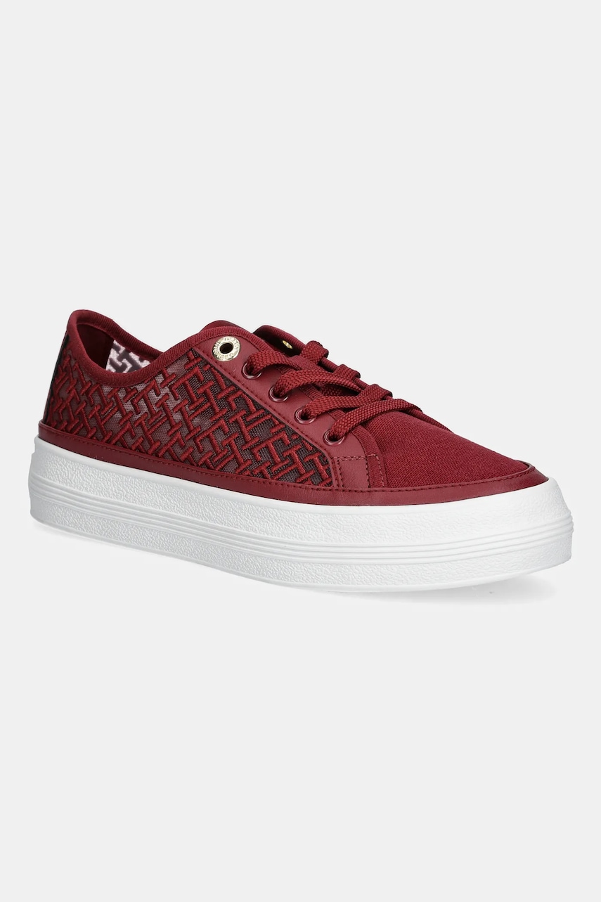 Πάνινα παπούτσια Tommy Hilfiger VULC EMBROIDERED SNEAKER χρώμα: μπορντό, FW0FW08685
