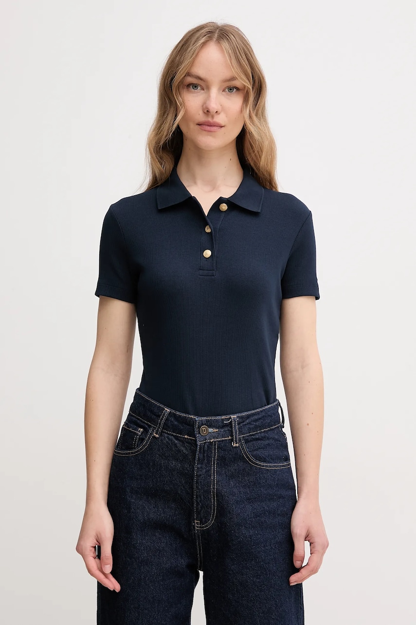 Πόλο Tommy Hilfiger χρώμα: ναυτικό μπλε, WW0WW45436