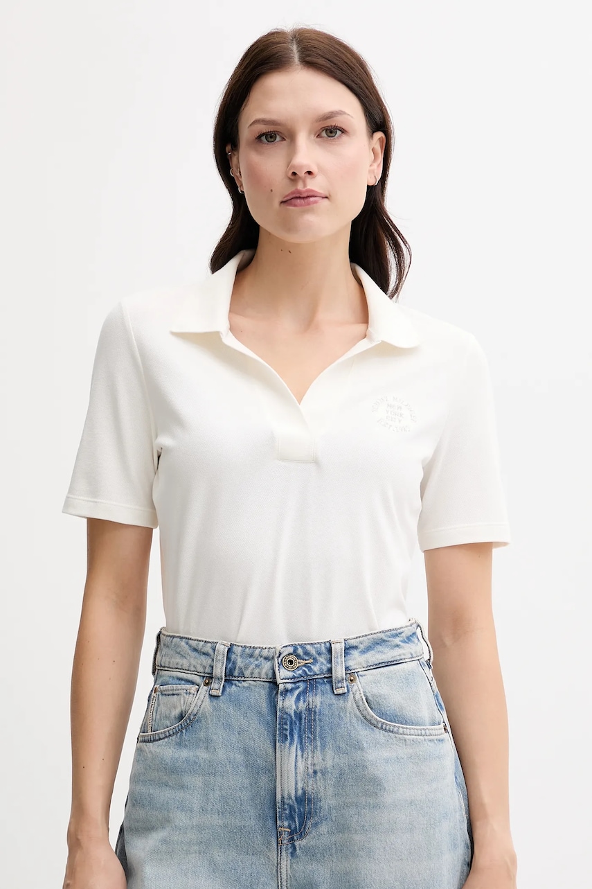 Πόλο Tommy Hilfiger χρώμα: μπεζ, WW0WW45807