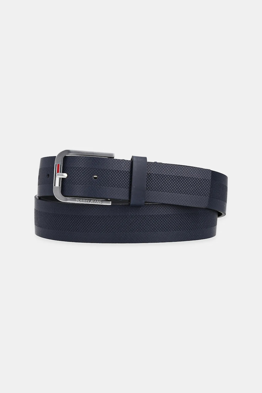 Δερμάτινη ζώνη Tommy Jeans χρώμα: ναυτικό μπλε, AM0AM12926