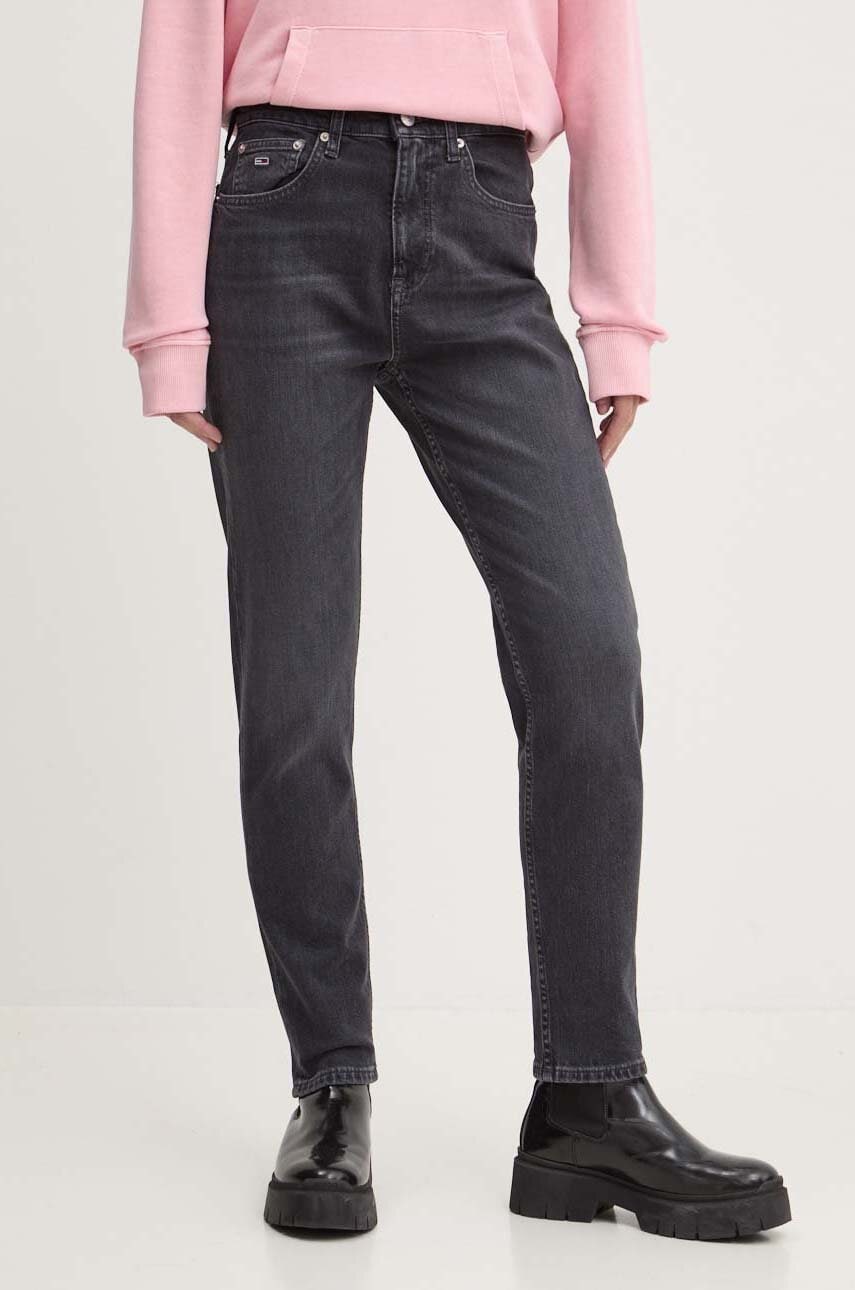 Τζιν παντελόνι Tommy Jeans χρώμα: μαύρο, DW0DW19249